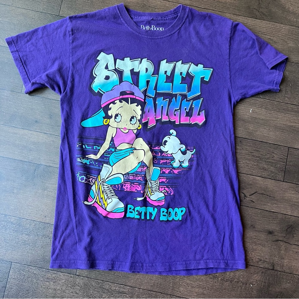 Betty Boop Purple and Blue Short Sleeve Tee